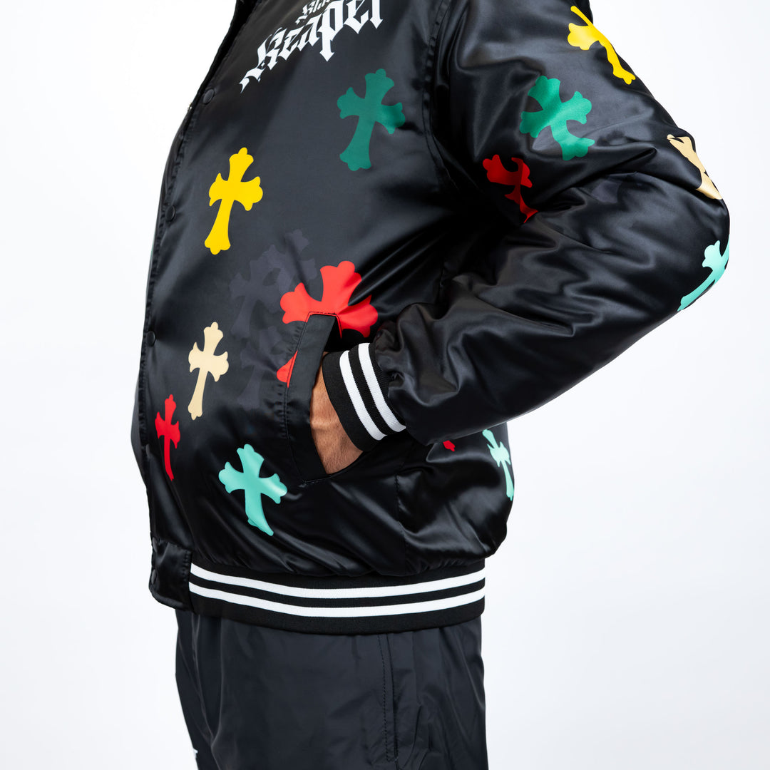 Jacheta Bomber Knockout Black Reaper | knock-out.ro