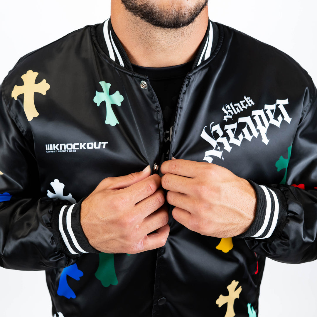 Jacheta Bomber Knockout Black Reaper | knock-out.ro