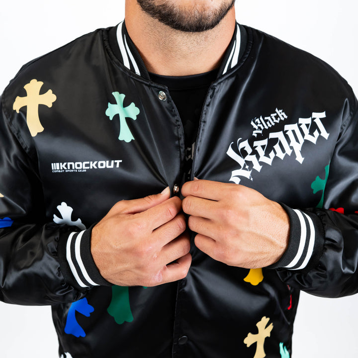 Jacheta Bomber Knockout Black Reaper | knock-out.ro