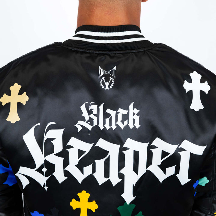 Jacheta Bomber Knockout Black Reaper | knock-out.ro