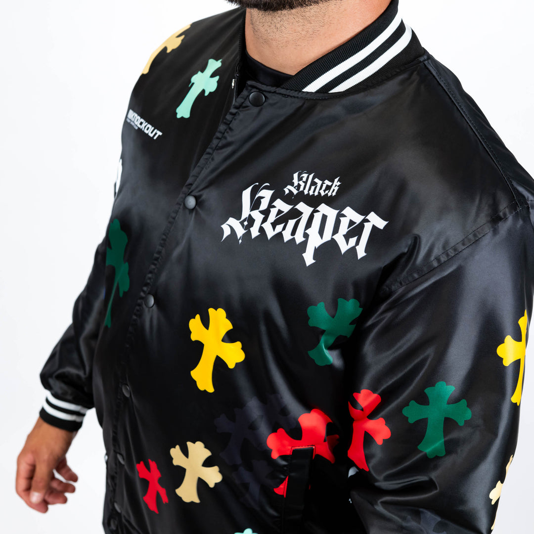 Jacheta Bomber Knockout Black Reaper | knock-out.ro