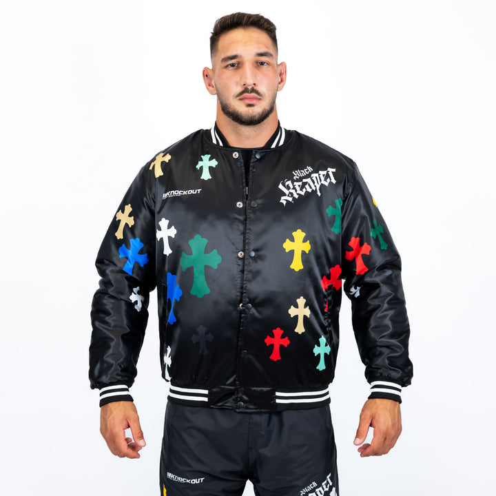 Jacheta Bomber Knockout Black Reaper | knock-out.ro