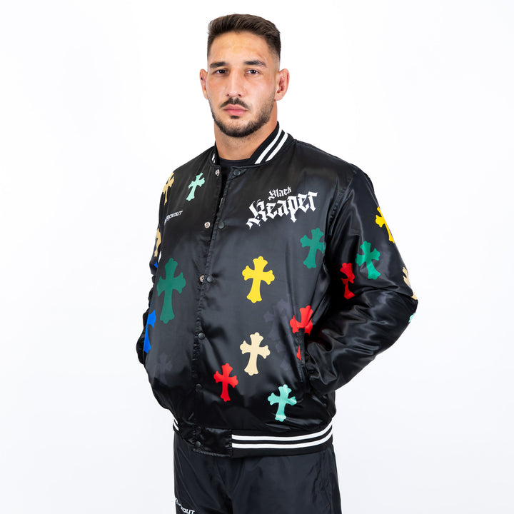 Jacheta Bomber Knockout Black Reaper | knock-out.ro