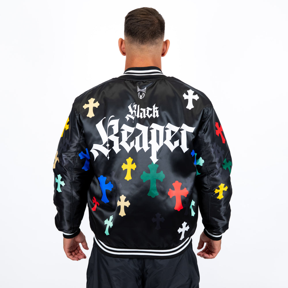 Jacheta Bomber Knockout Black Reaper | knock-out.ro