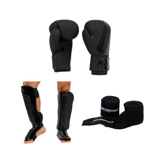 Pachet Fighter 2.0: Manusi + Tibiere + Bandaje 4.5m CADOU