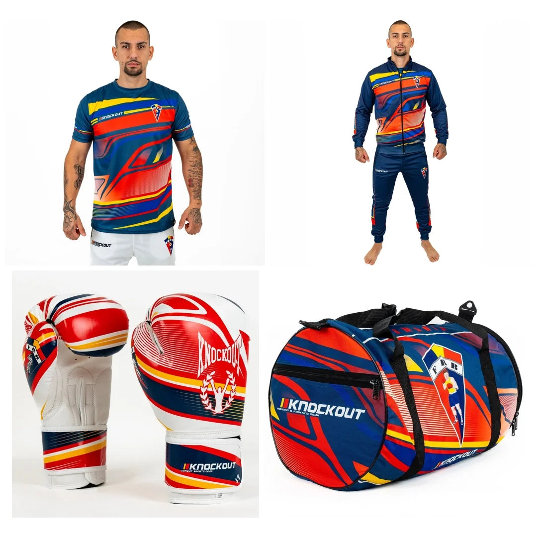 Pachet FRB: Tricou +Trening + Manusi Box + Geanta Antrenament | knock-out.ro