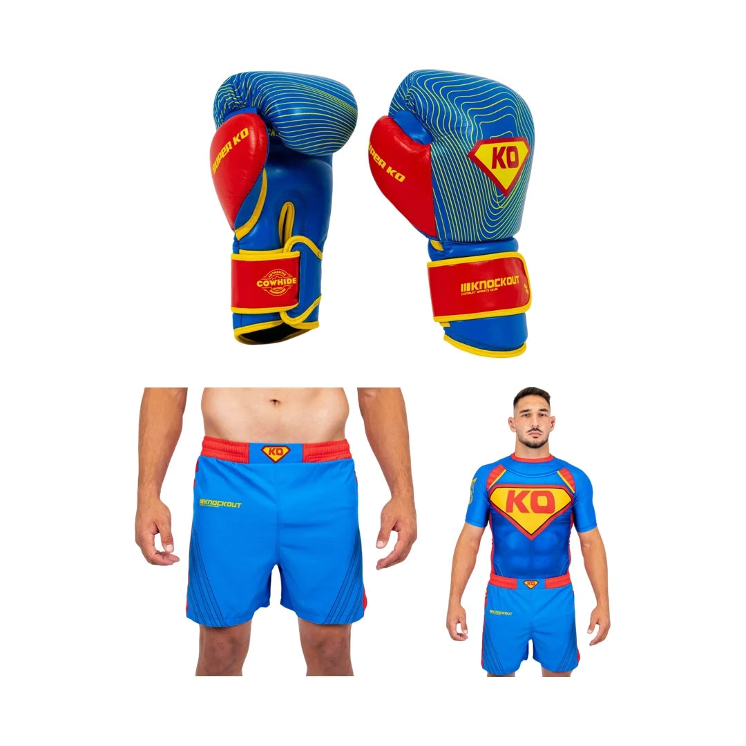 Pachet Super KO: Manusi Box + Sort MMA + Tricou Compresie | knock-out.ro